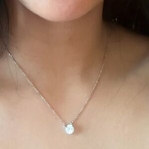 Diamond necklace (lan grown) with real white gold necklace